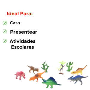 Kit Dinossauros 9 Peças PVC Sortidos Para Crianças