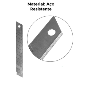 Kit 10 Lâminas Para Estilete 9mm Fina Reposição Escola Artesanato