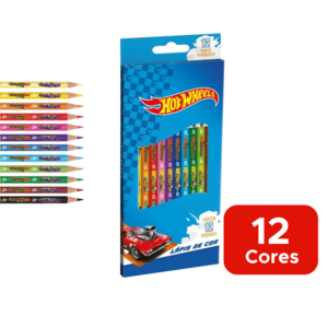 Lápis De Cor Hot Wheels 12 Cores Sextavado Para Lembrancinhas De Aniversário Revenda Em Atacado