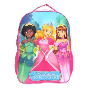 Mochila Escolar Infantil Princesas Glitter Reforçada Para Escola e Passeio