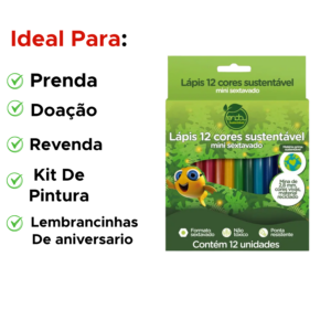 Kit Com 6 Pacotes Mini Lápis De Cor 12 Cores Sextavado Festa Infantil Brinde Escolar Revenda