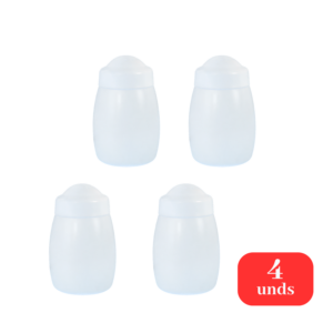 Kit Com 4 Saleiros De Plástico Com Tampa Branca Porta Sal Cozinha Compacto