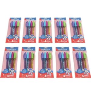 Kit 10 Pacotes Caneta Tristar Color 1.0mm 4 Cores Revenda Escolar