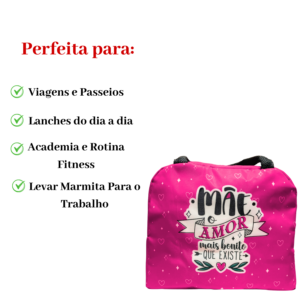 Bolsa Térmica 5 Litros Portátil Leve Para Marmita Trabalho Viagem Feminina