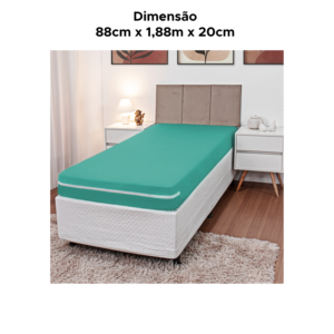Capa Para Colchão De Solteiro Malha Gel Com Zíper Protetor Para Colchão 88cm x 1,88m x 20cm 100% Poliéster
