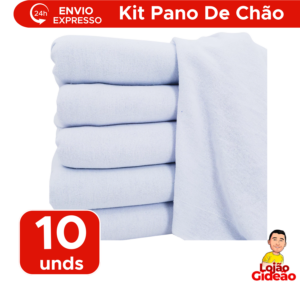 Kit Pano De Chão Saco Alvejado 5 Ou 10 Unidades Branco Limpeza Piso Sala Quarto Cozinha 40cm x 60cm