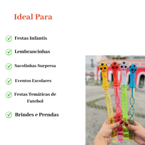 Kit 4 Lança Bolhas Bola de Futebol Lembrancinha Infantil Sortidos