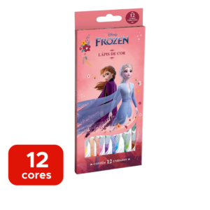Lápis De cor Frozen 12 Cores Escolar Disney Arte Desenho