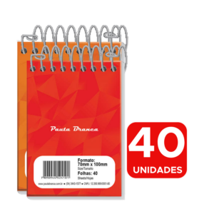 Kit 40 Cadernetas Apontamento Bloco de Anotações de Bolso Tamanho 1/16 Com 40 Folhas