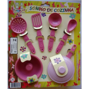 Kit Cozinha Infantil 6 Peças Panelinhas Brinquedo Para Meninas