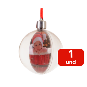 Bola Com Foto Para Pendura Bolas De Natal Enfeite Natalina 7cm