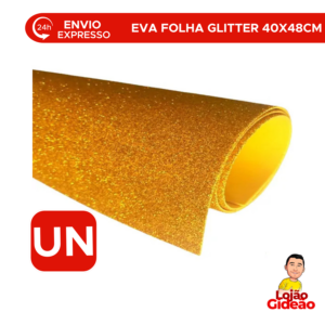 EVA Glitter Dourado 40x48cm Ouro Folha para Artesanato Festas Escola