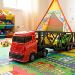 Caminhão Cegonha de Brinquedo com 2 Carrinhos Infantil Carro Sortido