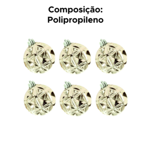 Kit Com 6 Bolas De Natal Prisma 6cm Brilhoso Decoração Enfeites De Natalino