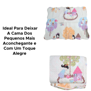 Kit Cobre Leito Solteiro 1,60m x 2,20m 1 Porta Travesseiro 50cm x 70cm Infantil Kids