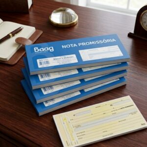 Kit 5 Talões Nota Promissória Grande 50 Folhas Bloco Para Pagamento