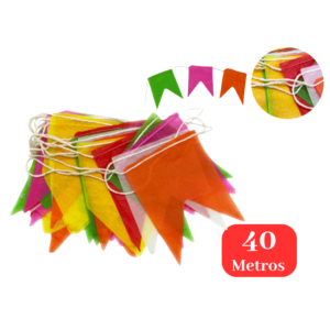Kit 40 Metros Bandeirinhas Festa Junina Papel Seda São João Colorida